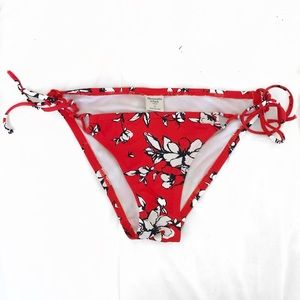 red & white floral abercrombie & fitch bottoms